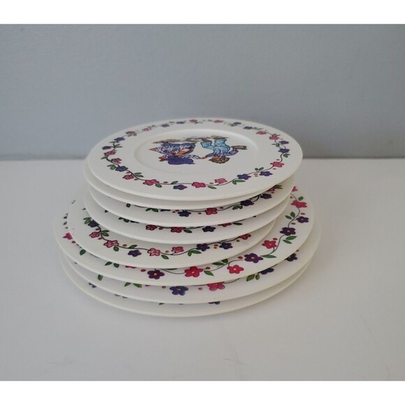 Chilton Holly Hobbie Vintage 70's Stackable Set of Play Dishes Plates Spoons - Picture 2 of 7